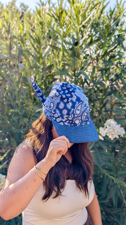 Casquette foulard - Paisley bleu