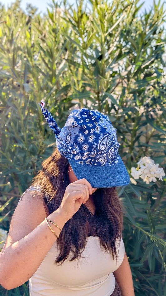 Casquette foulard - Paisley bleu