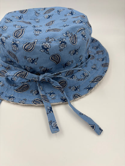 BOB RÉVERSIBLE ficelles « MOTIFS » + POCHON ASSORTI - Enfant