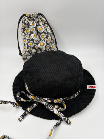 BOB RÉVERSIBLE ficelles « MOTIFS » + POCHON ASSORTI - Enfant