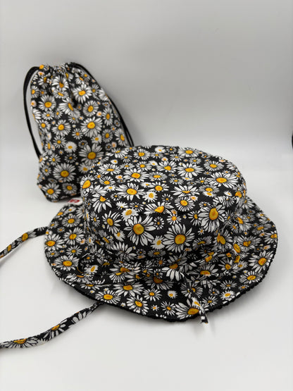 BOB RÉVERSIBLE ficelles « MOTIFS » + POCHON ASSORTI - Enfant