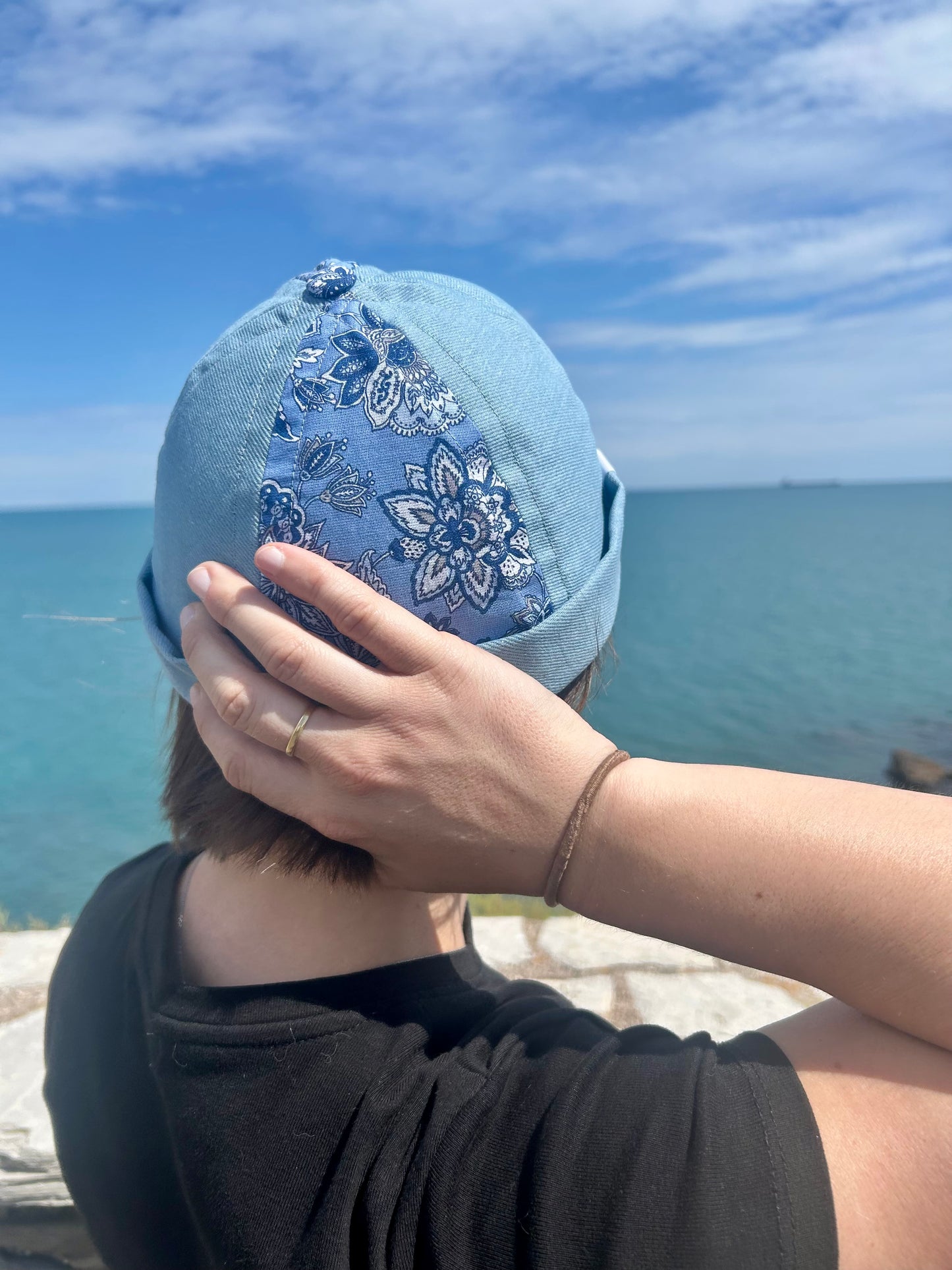 Docker « Fleurs provençales bleues » - Adulte