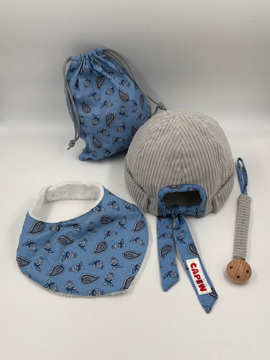 Kit du/de la petit(e) baroudeur(se) « Motifs » - Docker foulard - Bébé/Nourrisson